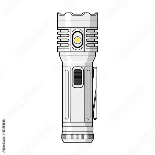 Illuminating design: Exploring the aesthetic and functional details of a modern flashlight rendering focusing precision and form