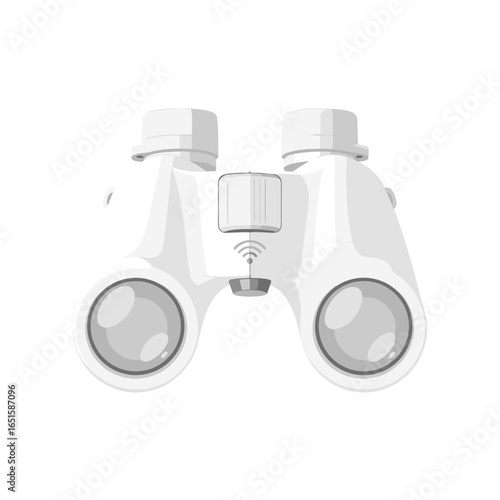 Elegant white binoculars symbolize observation and connectivity in the modern world of exploration offering sharp focus and insightful data