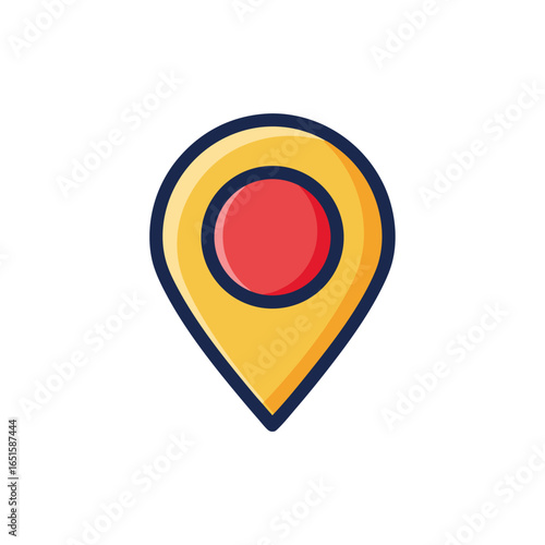 Vibrant location pointer icon highlighting geographical position with yellow and red hues marking cartography representation and place indication Free Download Vibrant location pointer icon highlighting geographical position with yellow and red hues marking cartography representation and place indication - GFXLoad