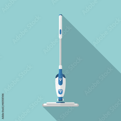 Modern Floor Cleaning: A sleek mop illustration symbolizing cleanliness and efficient household maintenance with a pastel backdrop offering a