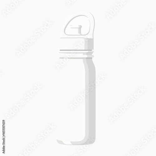 Minimalist white water bottle illustration conveying simple hydration vessel aesthetic, isolated against a clean background suitable for design