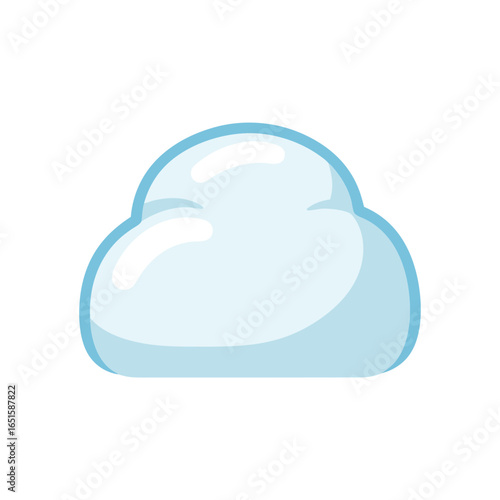 Stylized Azure Cloud Illustration for Weather Forecasts and Digital Designs element simple blue shape with white background