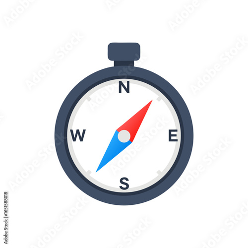 Directional Guidance: An Isolated Compass Illustration Showing Navigational Cardinal Points Accurately