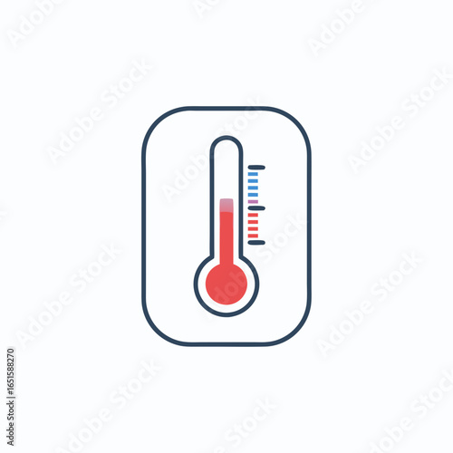 Depiction of rising temperature with thermometer graphic for health or environmental issues presentation 61