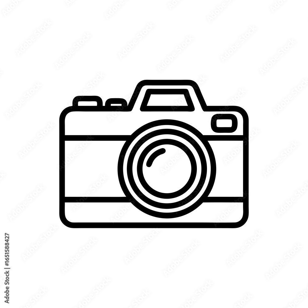 Camera outline icon representing photography capturing moments memories illustration equipment icon Camera outline icon representing photography capturing moments memories illustration equipment icon