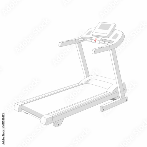 Minimalistic treadmill illustration conveys fitness, wellness, and a healthy lifestyle equipment for sport