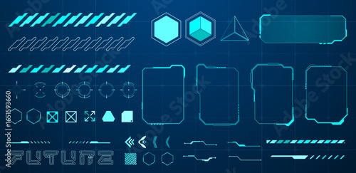 Futuristic interface element technology blue	