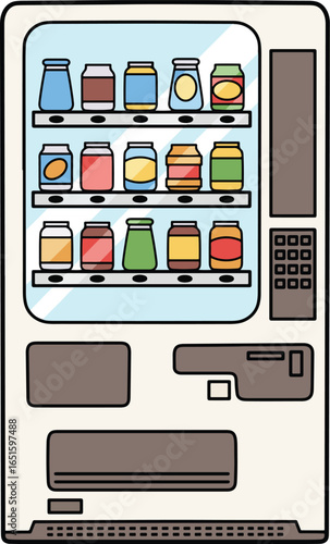 Vending Machine with Assorted Beverages illustration