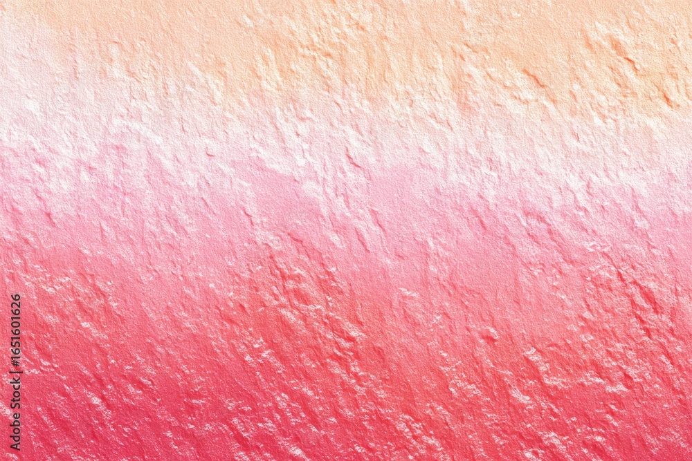 Fototapeta premium Abstract textured surface with gradient hues of peach, pink, and red