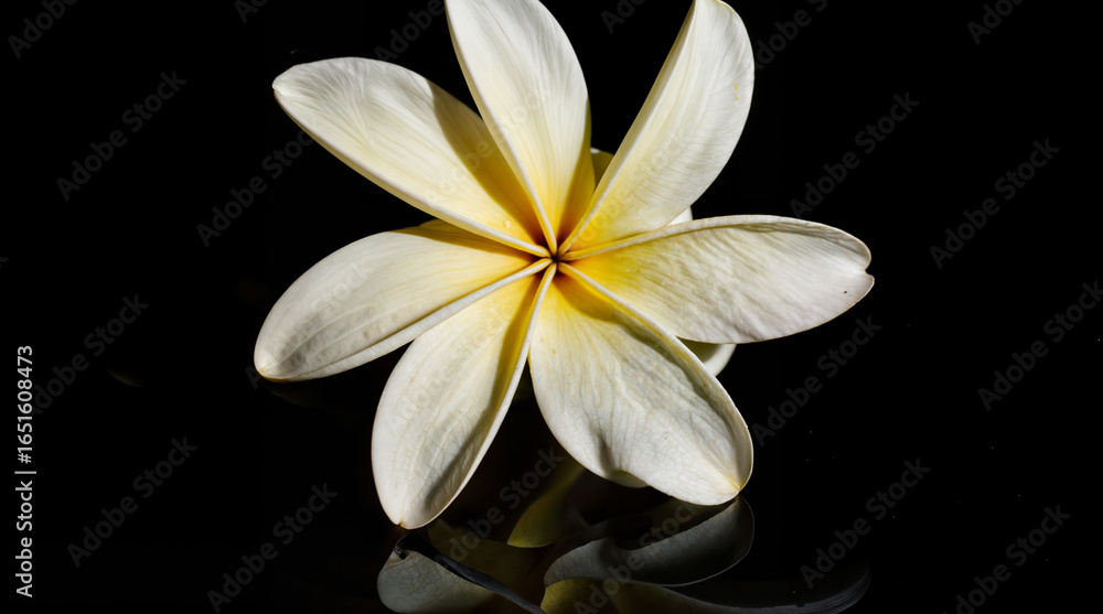 Fototapeta premium frangipani flower on black
