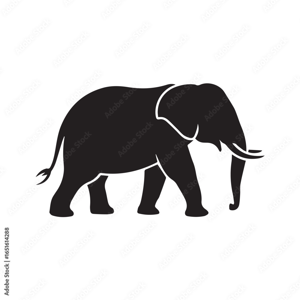 Fototapeta premium elegant elephant silhouette symbol vector art for logos posters educational wildlife campaigns
