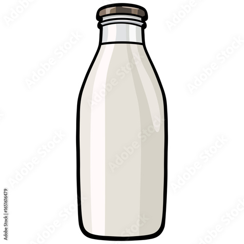 Milk Bottle Illustration Healthy Drink Vector Drawing