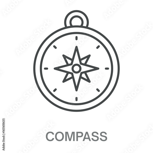Compass Simple Style Design Outline Symbol Illustration