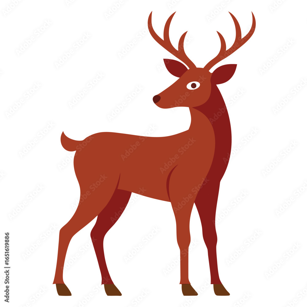 Obraz premium christmas reindeer with red ribbon