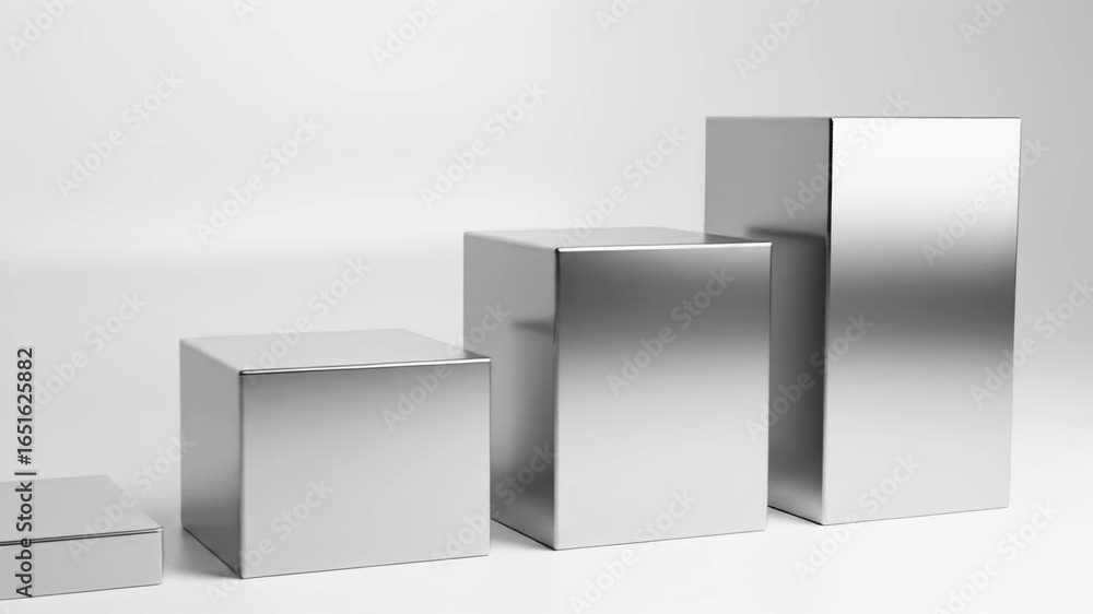 Metallic Cubes Rising: Abstract Growth, Progress, and Business Concepts Metallic Cubes Rising: Abstract Growth, Progress, and Business Concepts