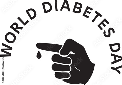 Diabetes silhouette vector on white background