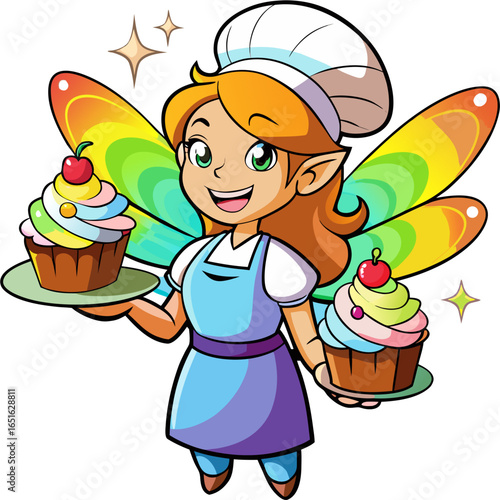 fairy baker with glowing wings