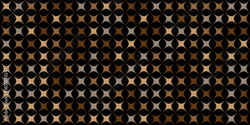 Seamless Retro Geometric Pattern in Brown and Black