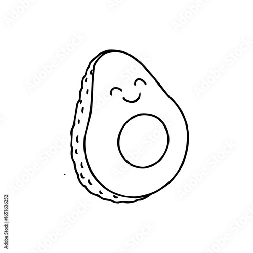 cute kawaii avocado drawing