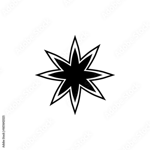 Star clip art design on plain white transparent isolated background for card, shirt, hoodie, sweatshirt, apparel, card, tag, mug, icon, poster or badge