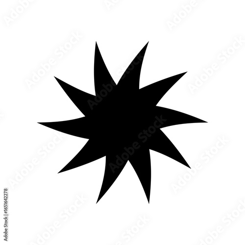 Star clip art design on plain white transparent isolated background for card, shirt, hoodie, sweatshirt, apparel, card, tag, mug, icon, poster or badge