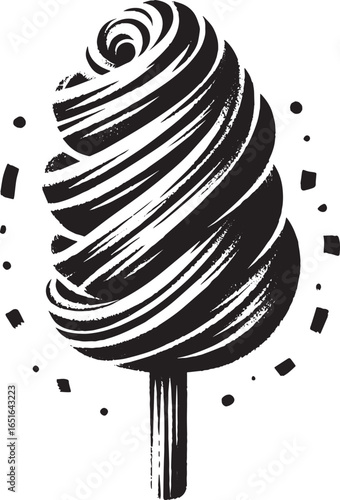 Whimsical churro delight in brushstroke artistry, sumi-e dessert