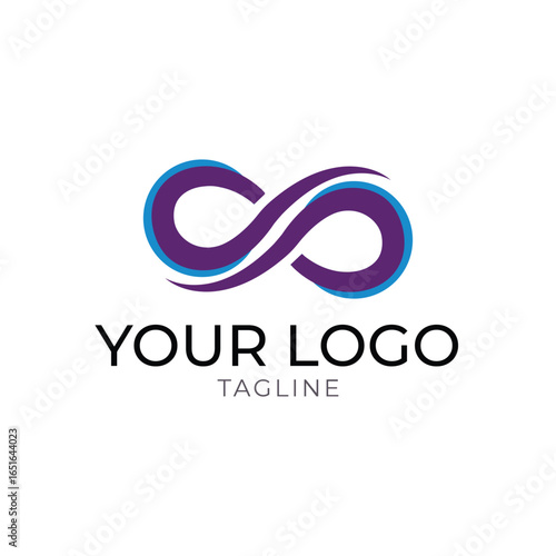Infinity symbol logo with blue and purple gradient