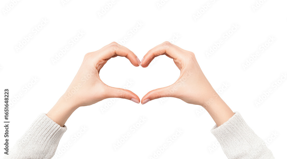 Hands forming a heart shape, symbolizing love and connection on a white isolated background.PNG image Hands forming a heart shape, symbolizing love and connection on a white isolated background.PNG image