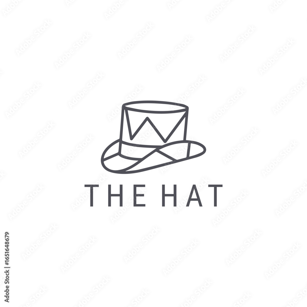 Fototapeta premium Hat logo with simple, stylish design for modern and versatile branding.