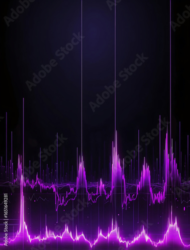 Digital Soundwave Lines Background with Glitch Effect, AI