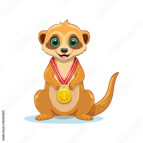 Cute Meerkat with Medal