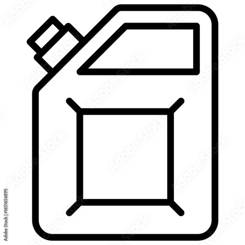 Icon of a jerrycan or fuel container related to fuel, energy, or chemicals to explain about fuel or storage container.