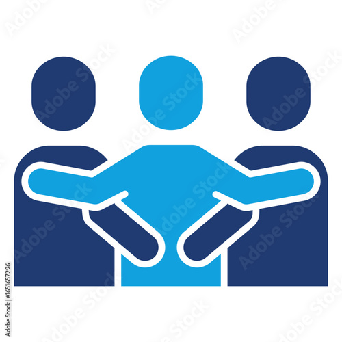 Friends Flat Blue Icon