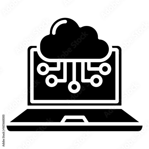 Cloud Computing Glyph Icon