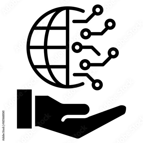 Digital Transformation Glyph Icon