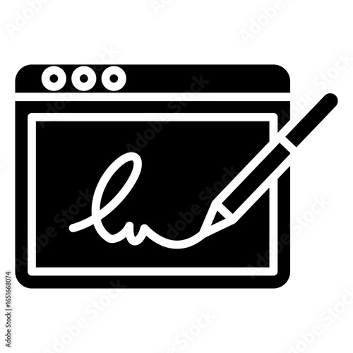 Digital Signatures Glyph Icon