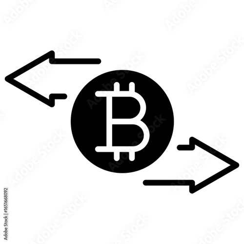 Cryptocurrency Transactions Glyph Icon