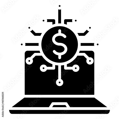 Digital Economy Glyph Icon