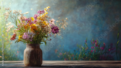 Wallpaper Mural An artistic arrangement of wildflowers in a rustic jar Torontodigital.ca