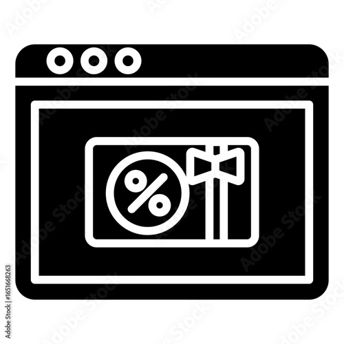 Digital Voucher Glyph Icon