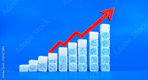 Rising Growth Graph with Sugar Cubes