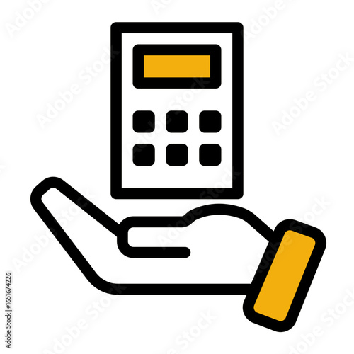 Financial Calculator Tool icon from the Accounting icon collection (Outline Color Lineal Style)