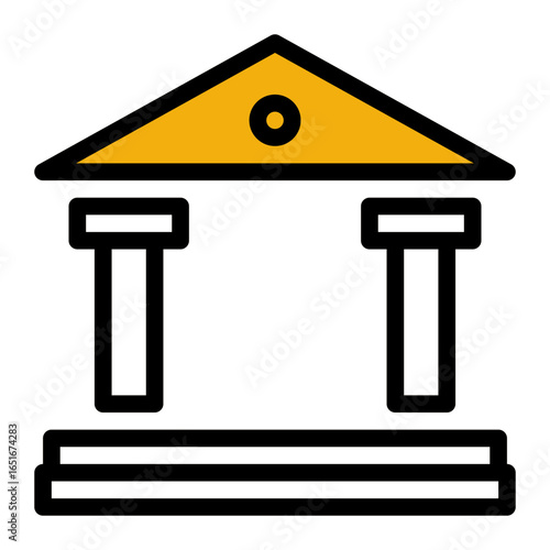 Financial Banking Institution icon from the Accounting icon collection (Outline Color Lineal Style)