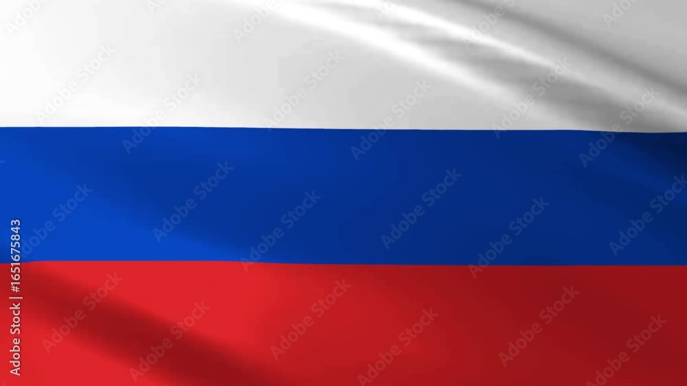 Russia Flag Dancing in Wind, Seamless 60fps Loop Russia Flag Dancing in Wind, Seamless 60fps Loop