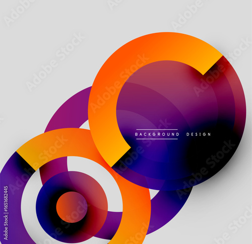 Fotografía Abstract circles overlap, creating vibrant gradients