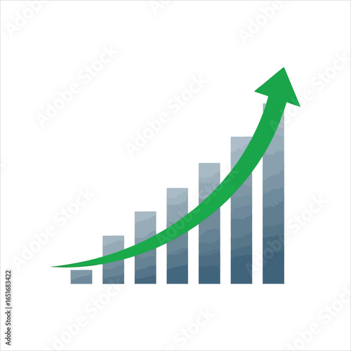 Free Download Business growth bar chart with upward arrow - GFXLoad