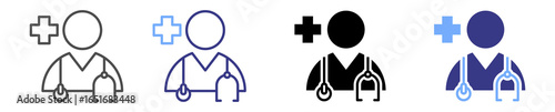 doctor icon set multiple style