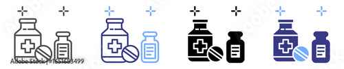 medicine icon set multiple style