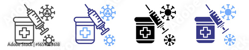 vaccine icon set multiple style