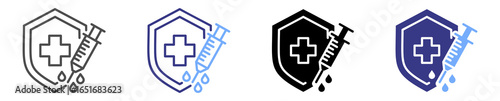 immunization icon set multiple style